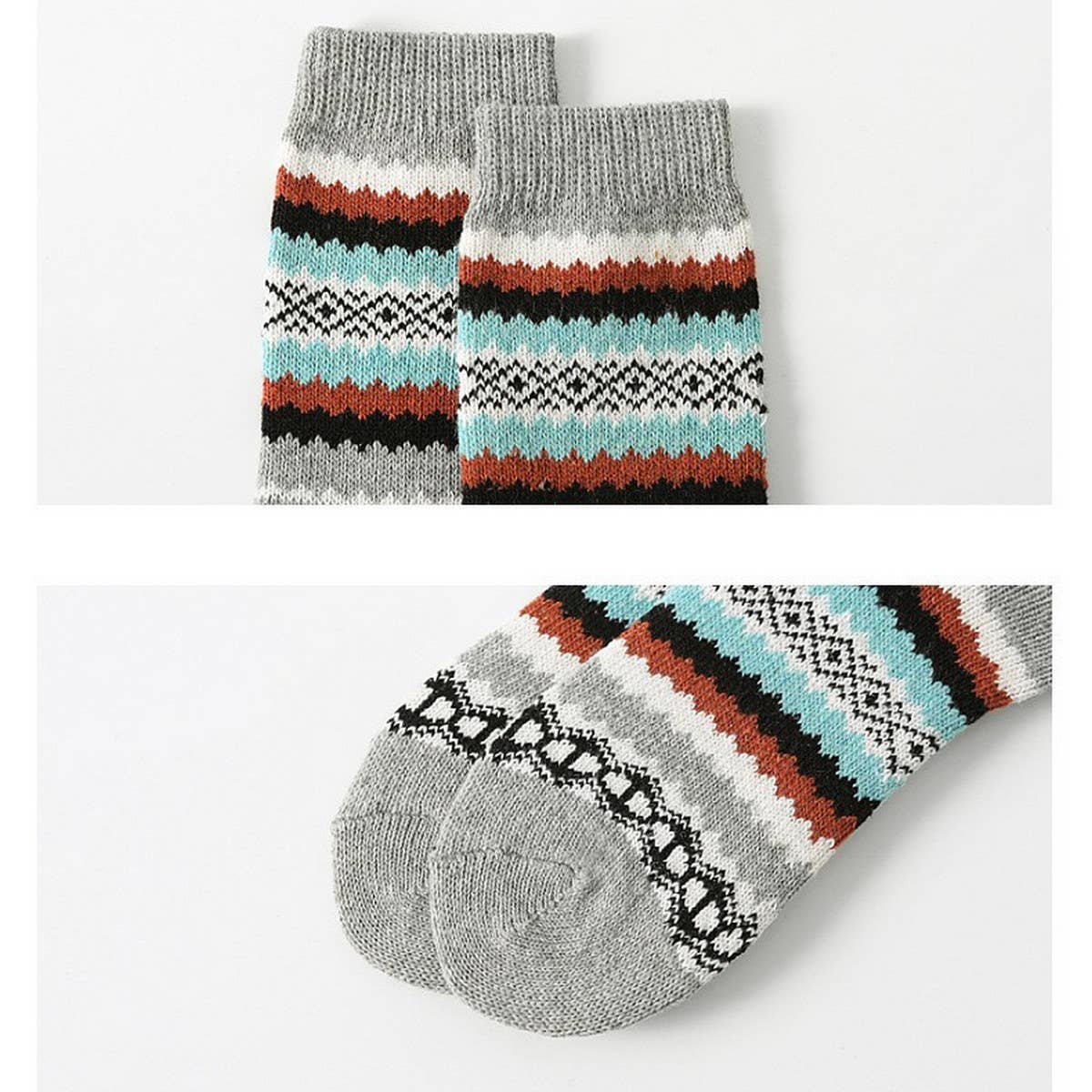 5 PAIRS OF WARM RETRO STRIPED SOCKS_CWMS0686