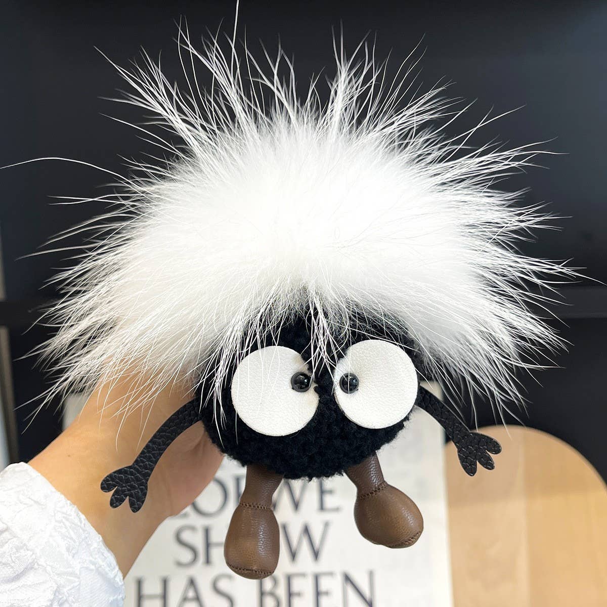 CUTE WOOL BRIQUETTES CAR KEYCHAIN BAG PENDANT