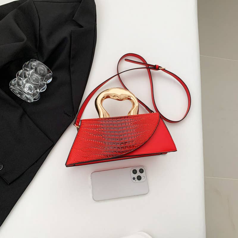 Stone-patterned retro crossbody small square bag