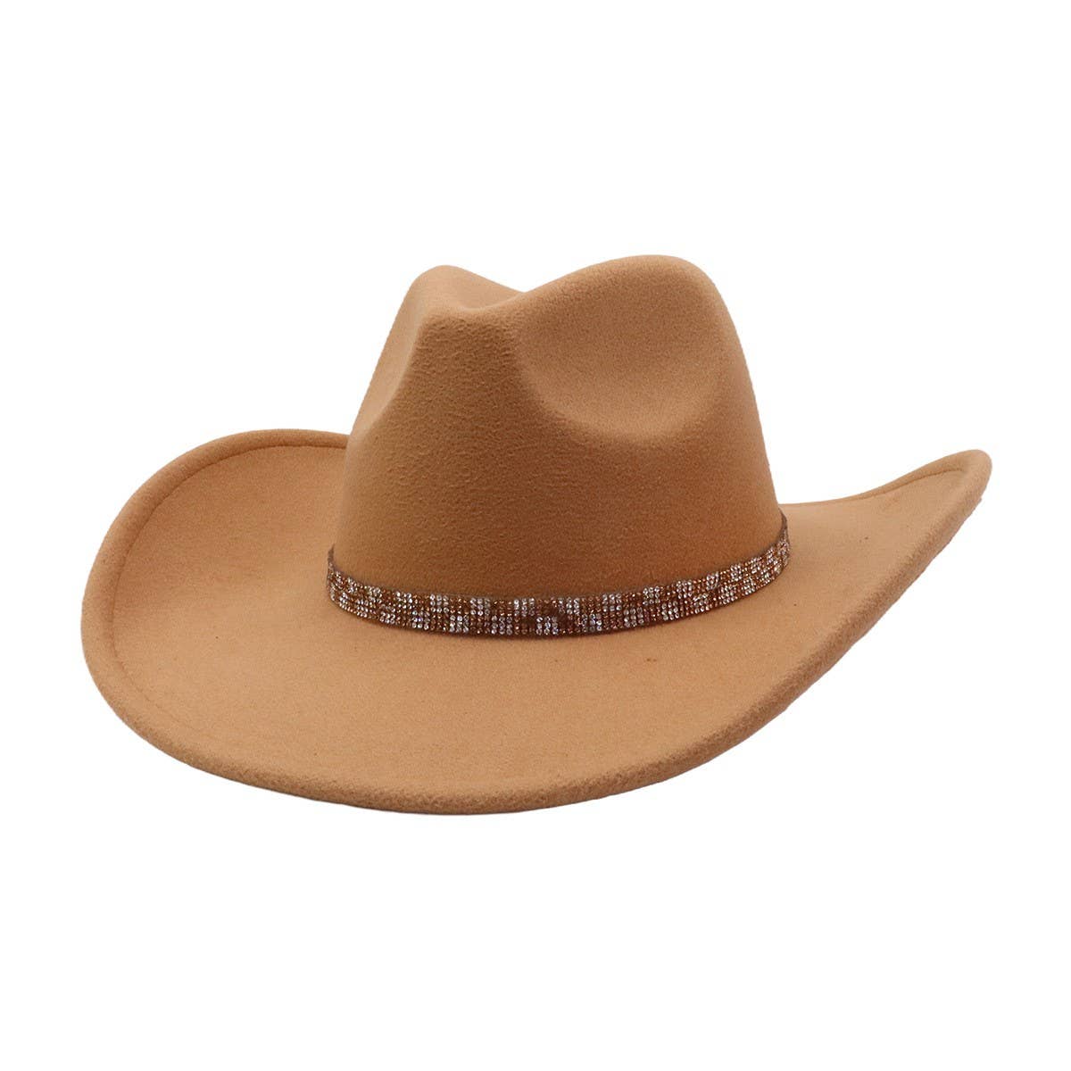 Western Ethnic  Felt Cowboy Fedora Hat_CWAH04408