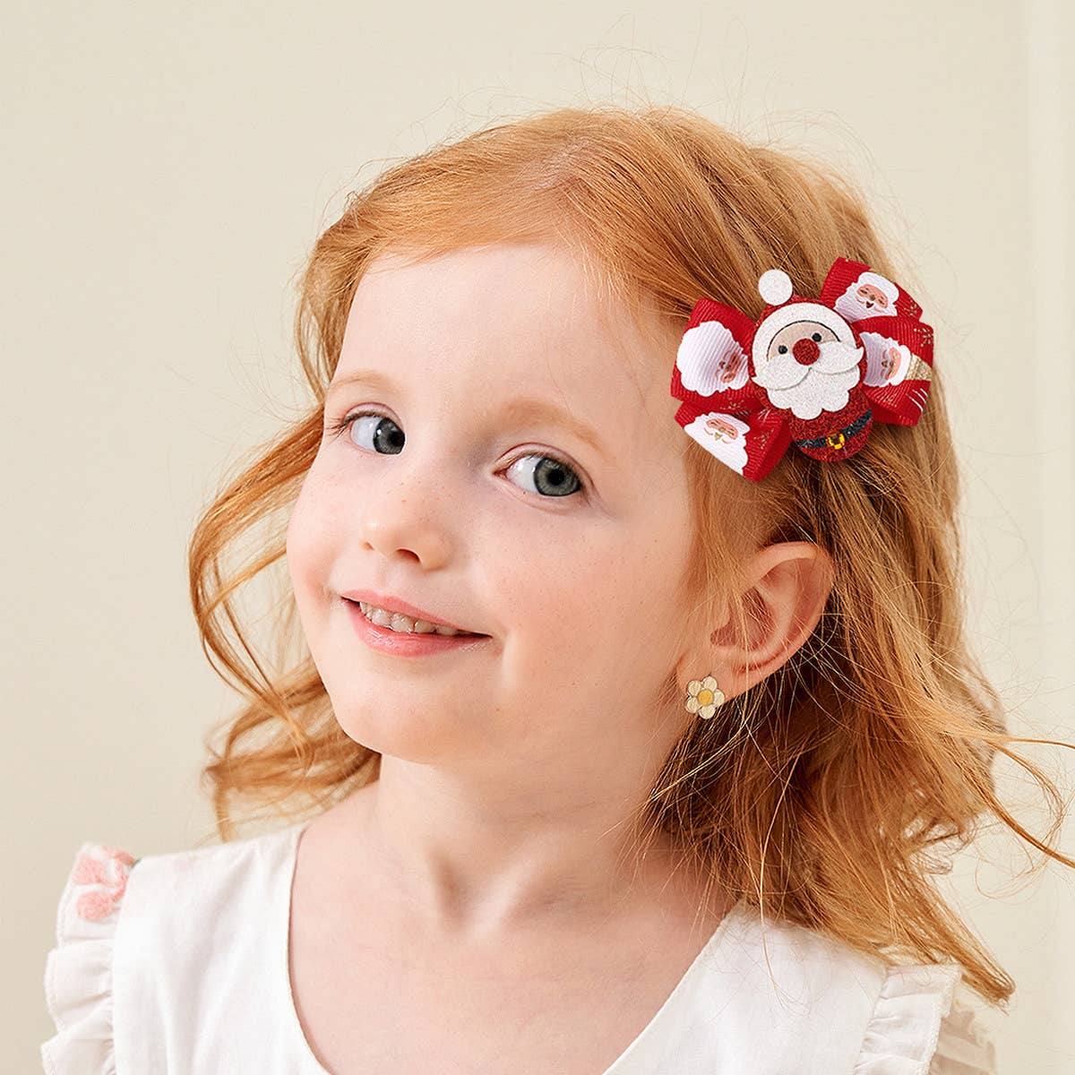 CHILDREN'S PRINTED GLITTER BOW HAIRPIN