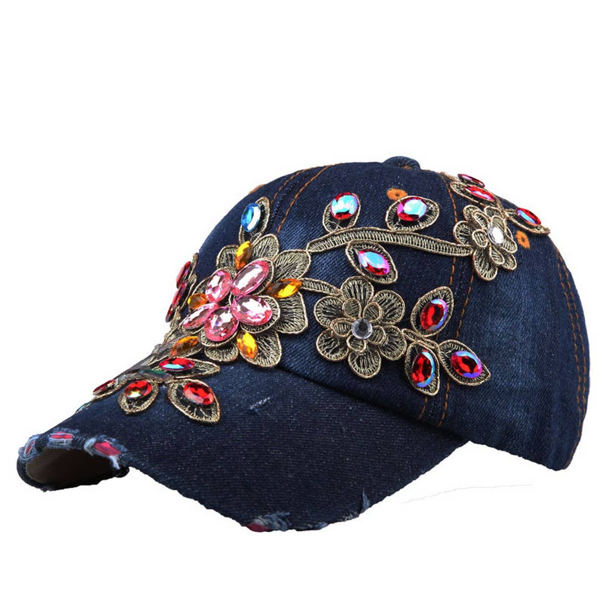 Women's Patch Baseball Cap Rhinestone Sun Hat_CWAH1000