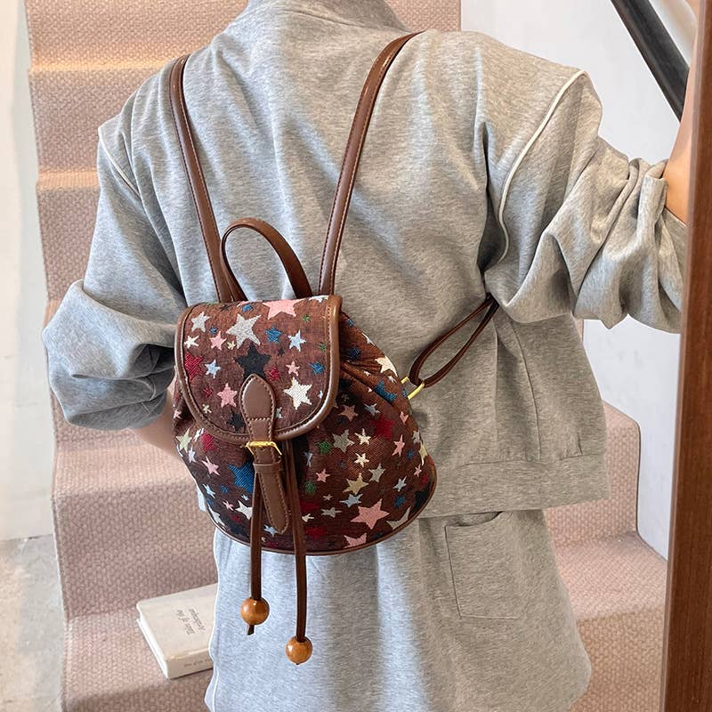 Fashionable printed casual commuting backpack