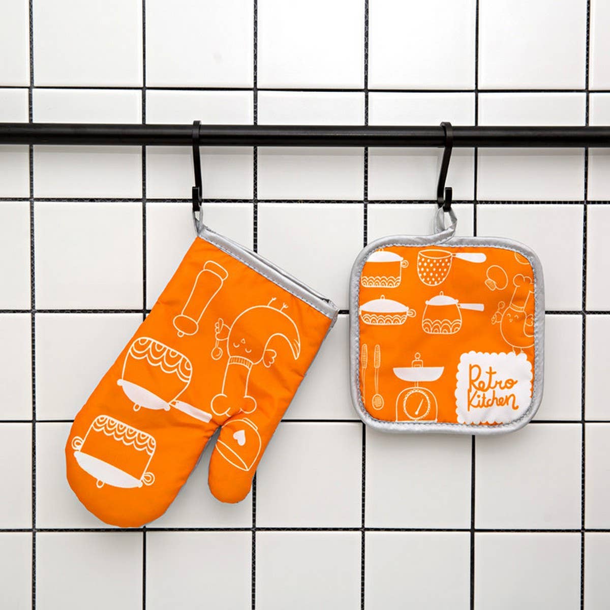 KITCHEN TWO-PIECE BAKING SCALD-PROOF GLOVES