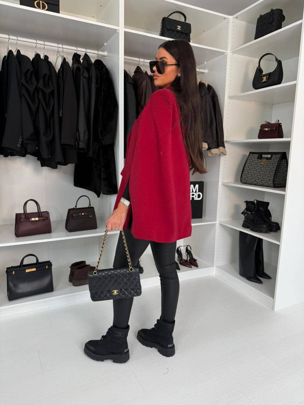 Fashionable solid-color loose suit collar jacket