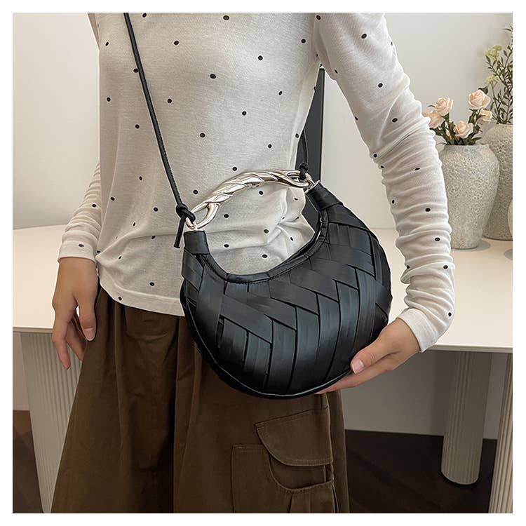 Fashionable niche woven hand-held crossbody bag