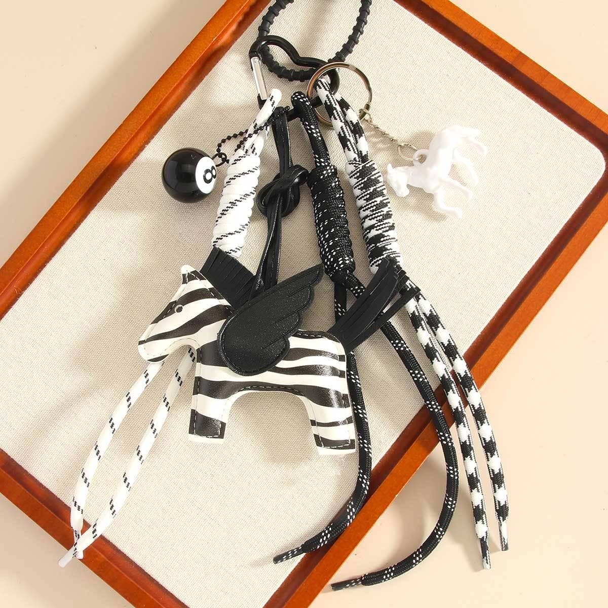 Cute Leather Pegasus Charm with Braided Strap