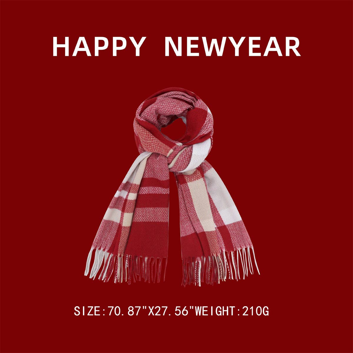 2024 NEW RED THICK WARM HIGH-END SCARF_CWASC1109