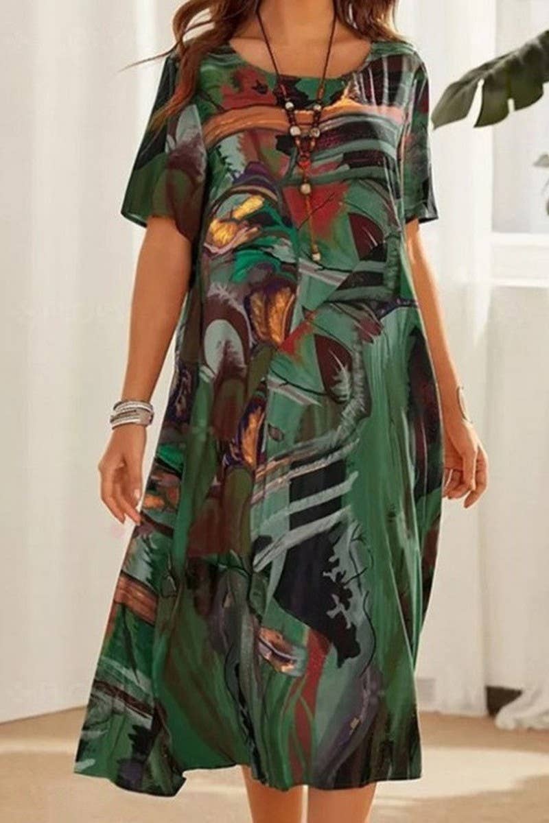 CWDMD5714_SUMMER SHORT-SLEEVED LOOSE CASUAL DRESS