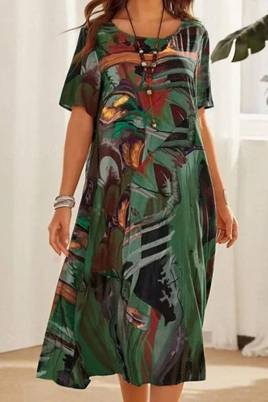 CWDMD5714_SUMMER SHORT-SLEEVED LOOSE CASUAL DRESS