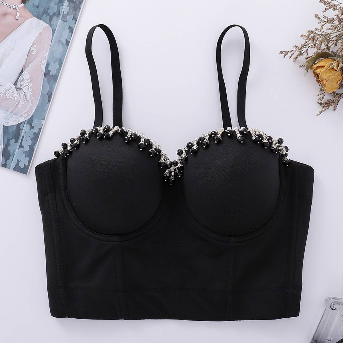 HIGH-END SIMPLE SUSPENDER HERRINGBONE CORSET