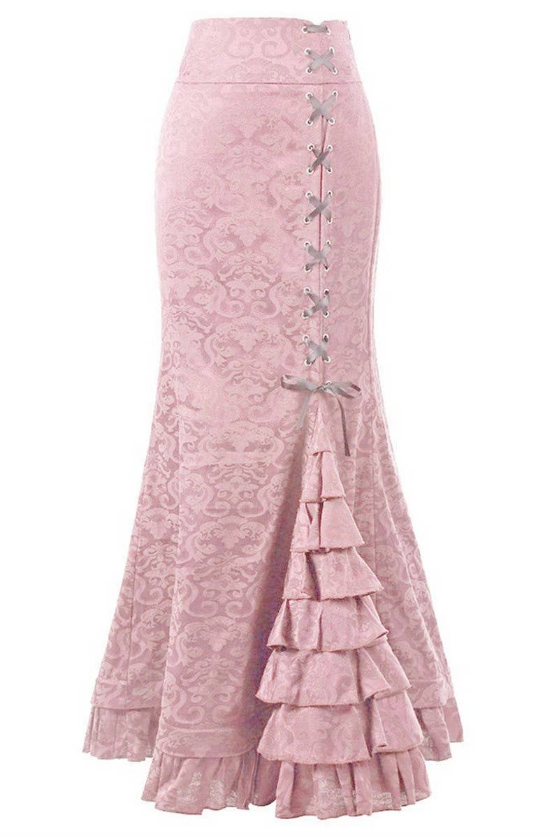 CWBLS00711_2024 HALLOWEEN STEAMPUNK MERMAID GOTHIC SKIRT