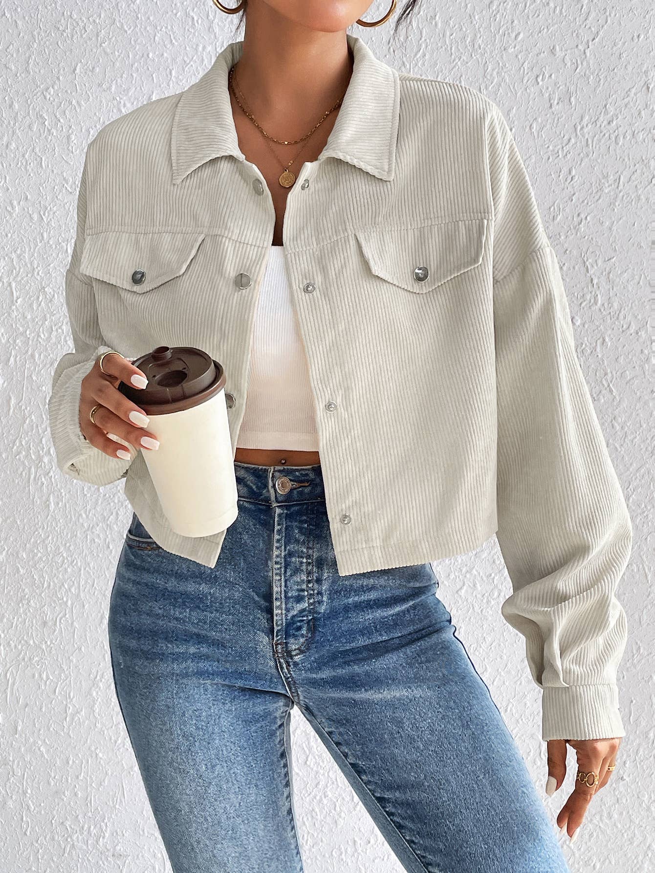 Lapel single-breasted American-style casual coat