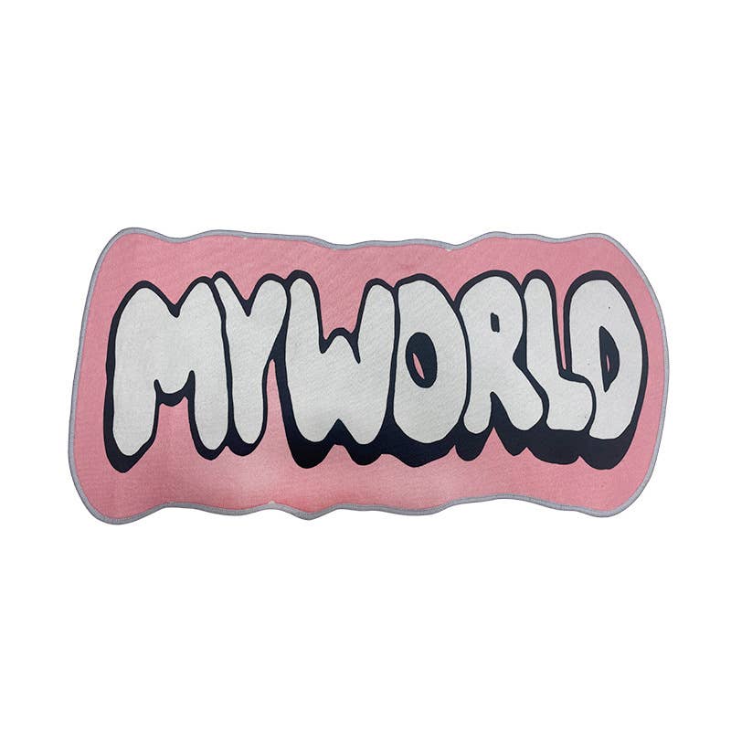 Faux Cashmere Black & White Letter Rug