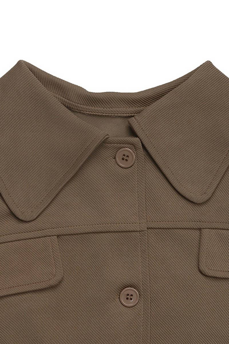 CWOCO1167_LAPEL SHORT BUTTON-DOWN CONTRAST JACKET