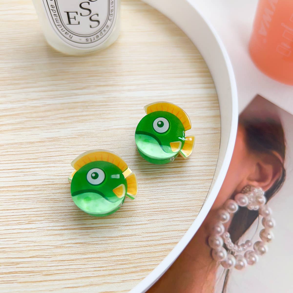 Q-version acrylic animal children's hair clips