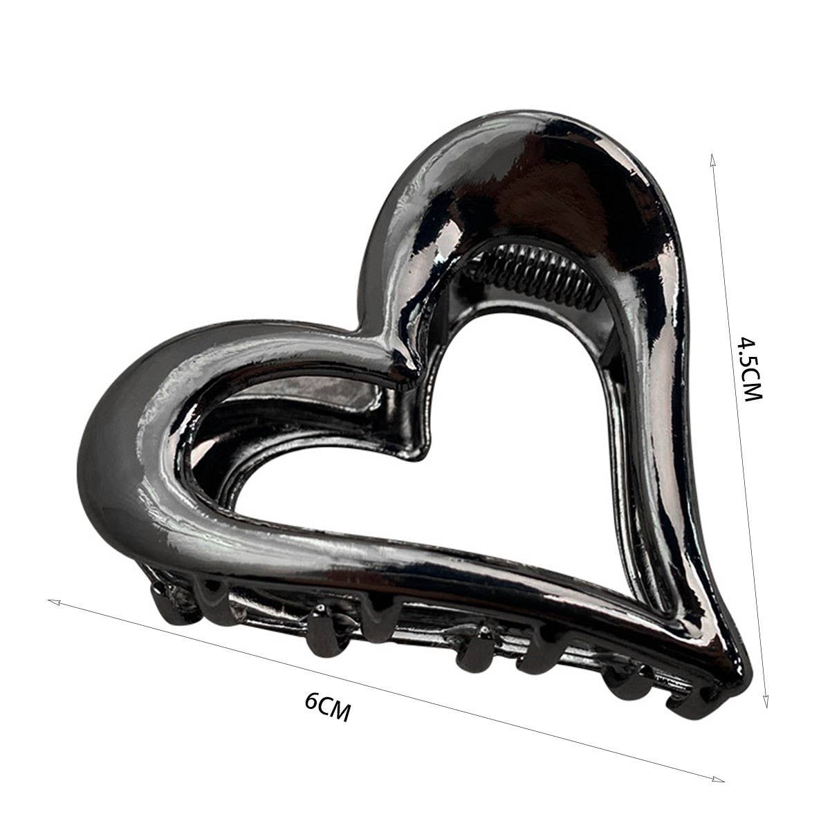 BRIGHT SURFACE HEART-SHAPED METAL MINI HAIRPIN_CWAHA0726