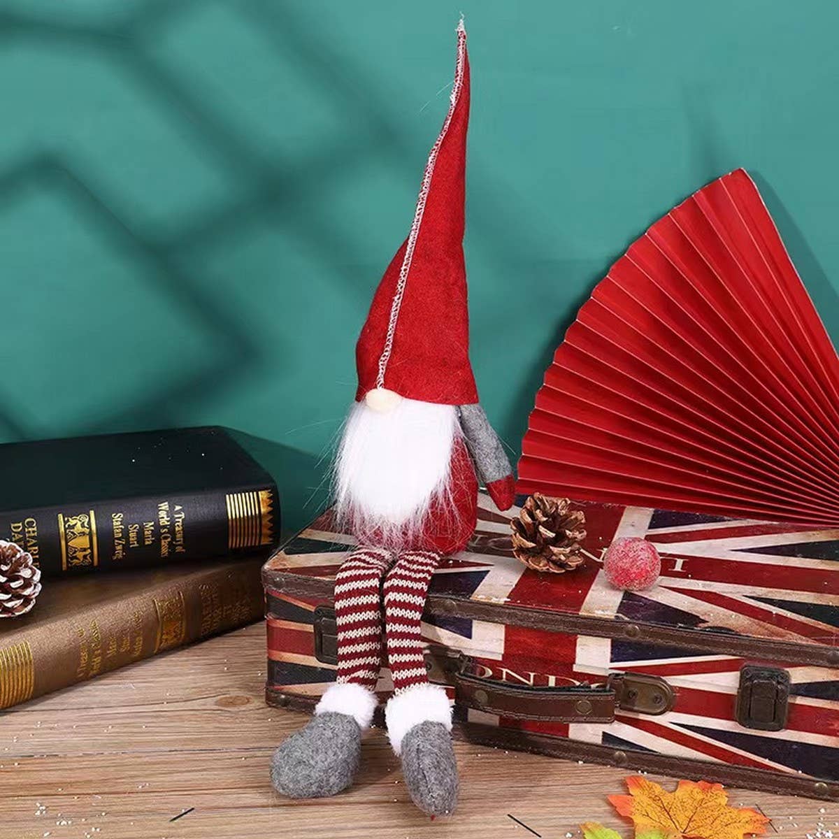 CHRISTMAS DECORATIONS LONG-LEGGED DOLL FIGURINE