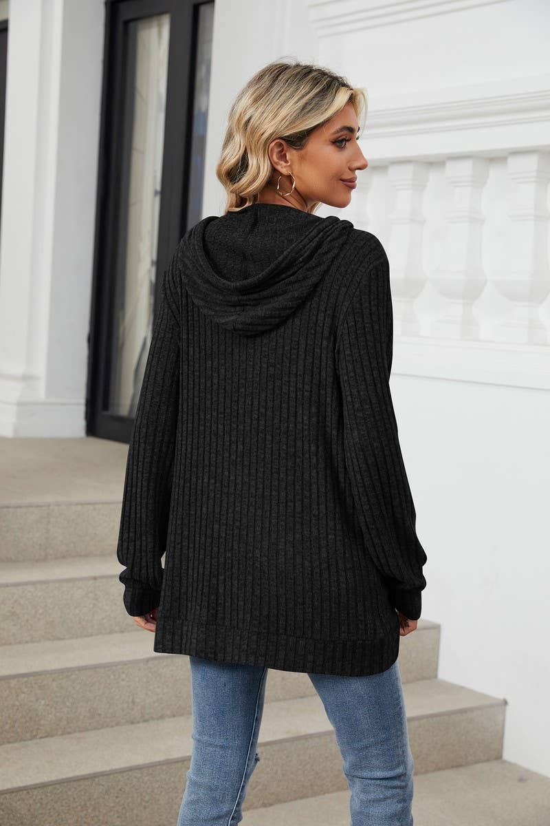 CWOHOL0725_HOODED DRAWSTRING MID-LENGTH SWEATSHIRT