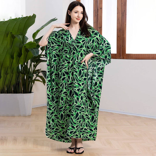 Geometric Print Rayon Beach Cover-Up Dress