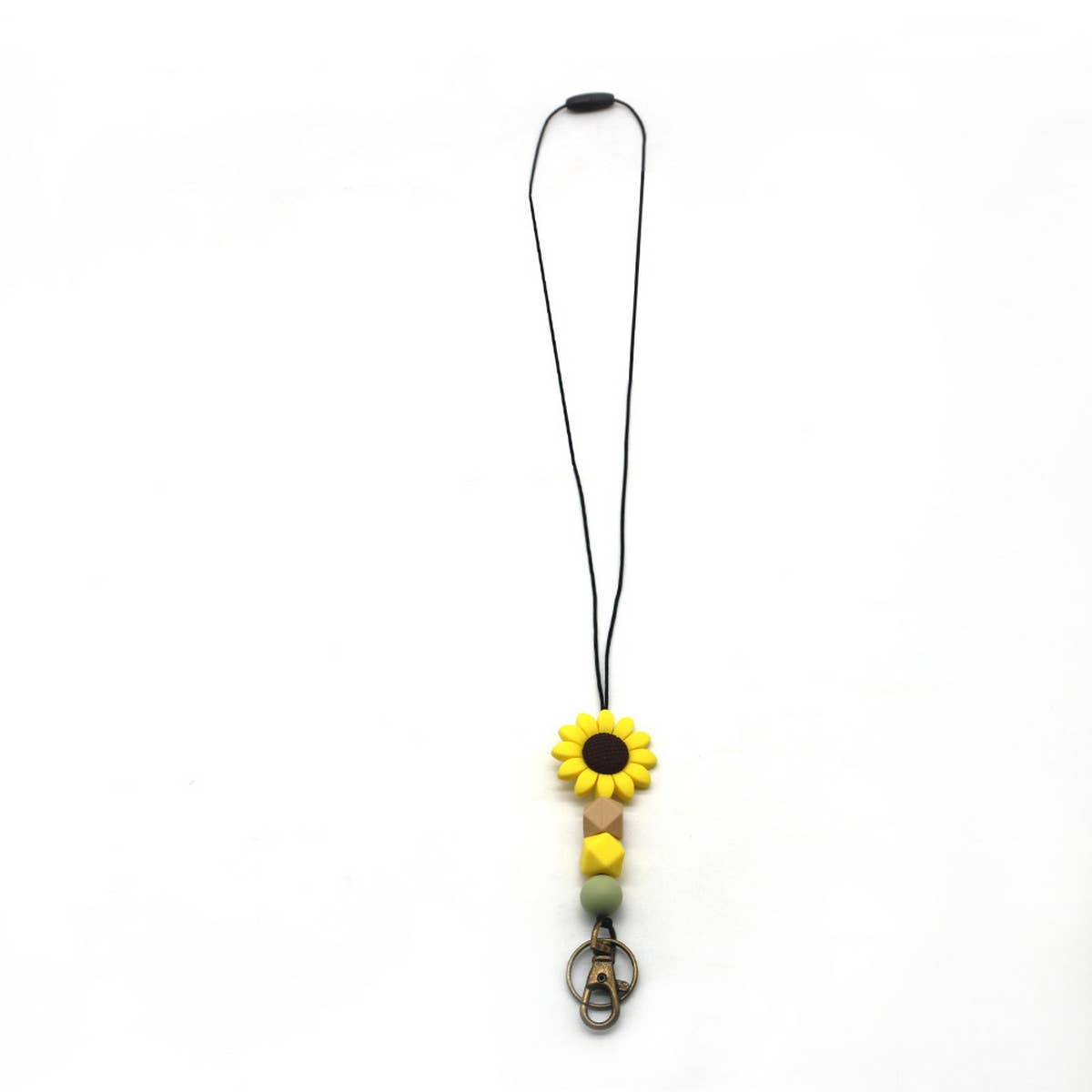 SIMPLE SILICONE BEAD FLOWER LANYARD KEYCHAIN_CWMM1578