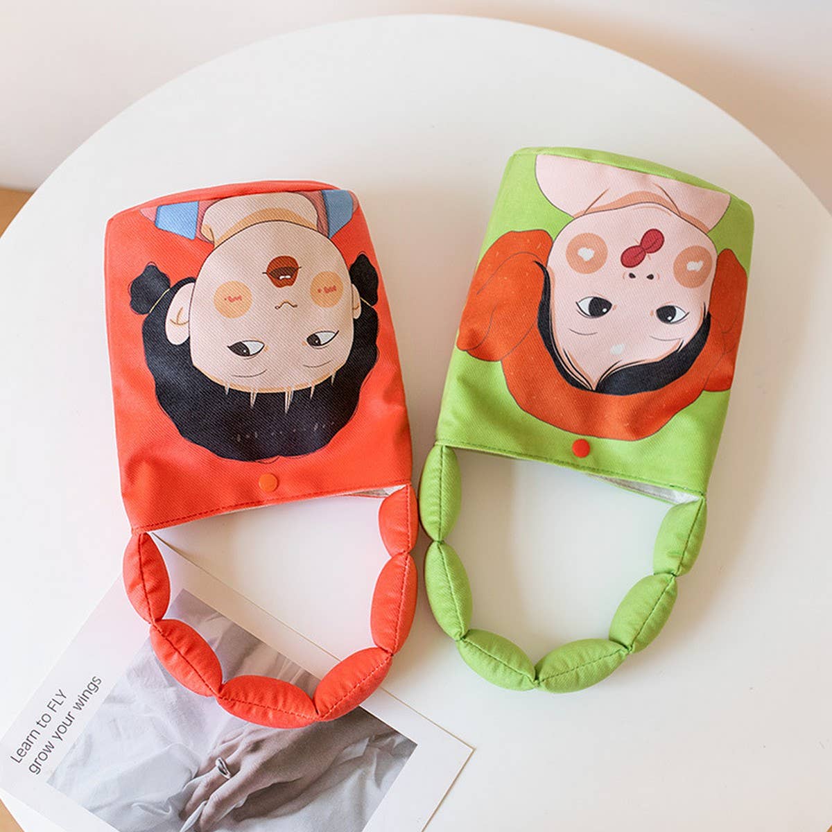 Padded Canvas Bucket Bag, Cute Handheld Tote_CWAB5667