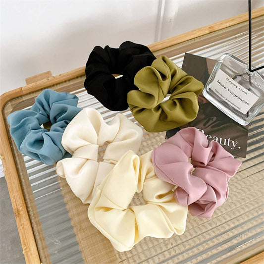 SIMPLE MONOCHROME SILK SCRUNCHIES_LARGE SIZE_CWAHA0349