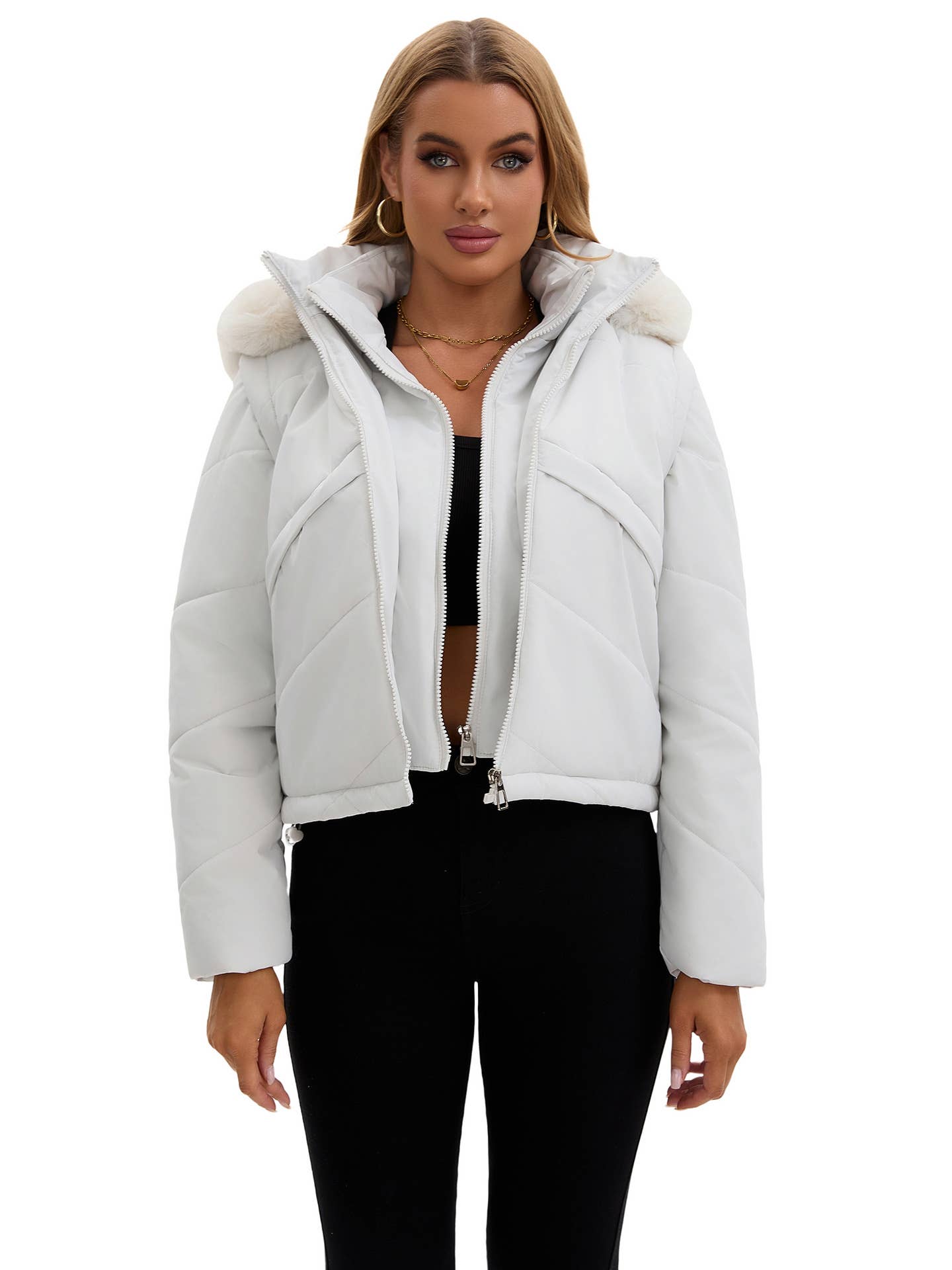 Two detachable cotton-padded jackets