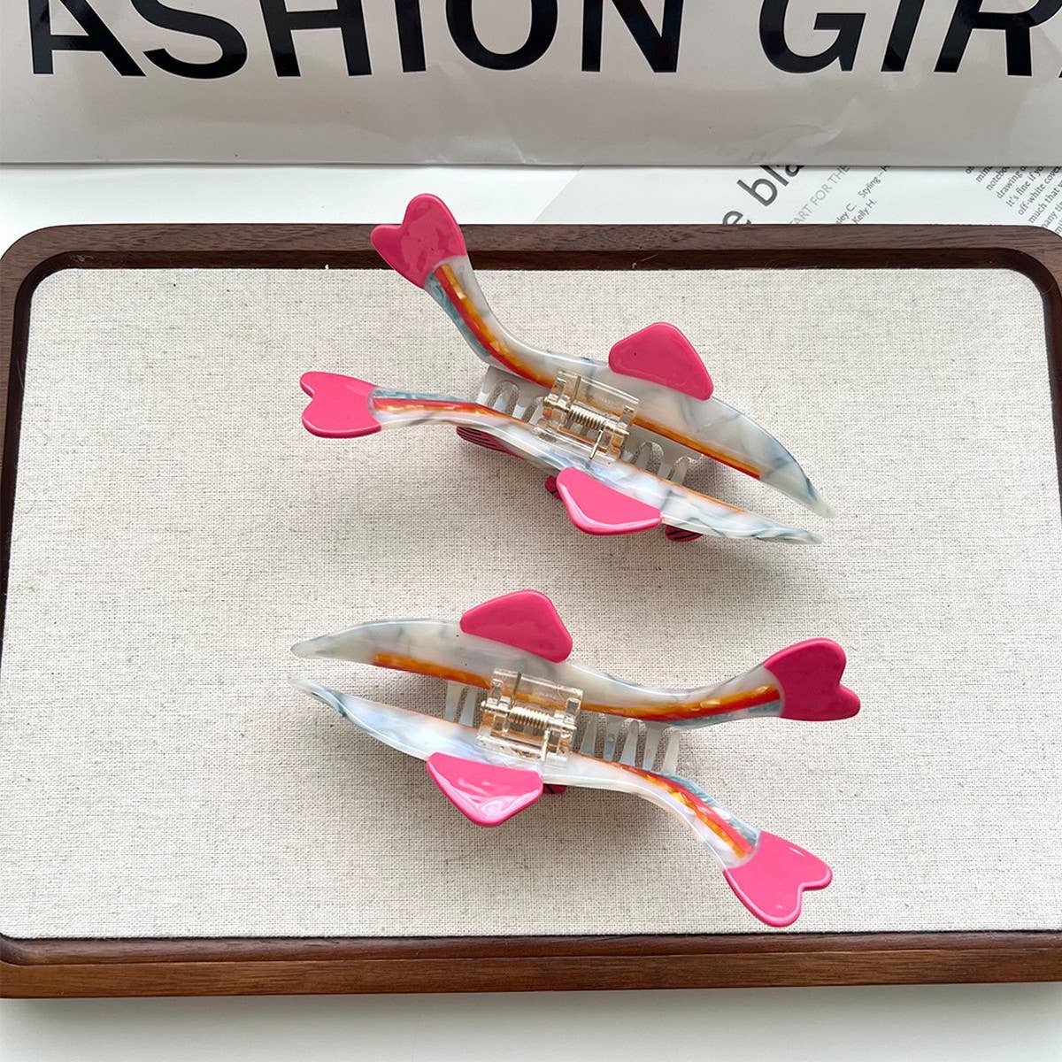 Rainbow Fish Hair Claw ??Ocean Style Acetate Clip_CWAHA5766