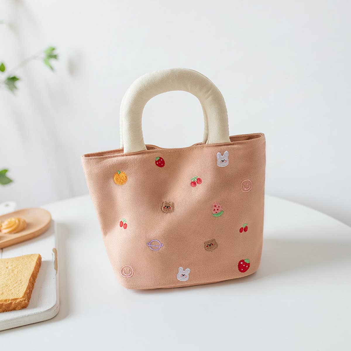 Original Colorblock Embroidered Canvas Tote_CWAB5592