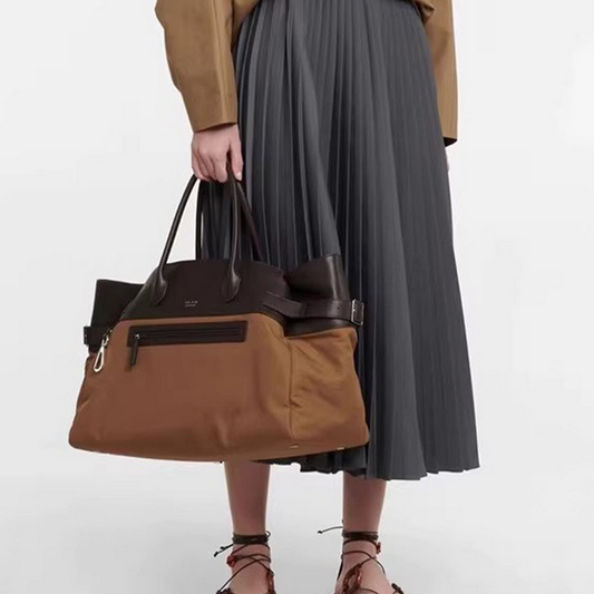 Nylon Patchwork Tote ??Elegant Commuter Bag_CWAB5339