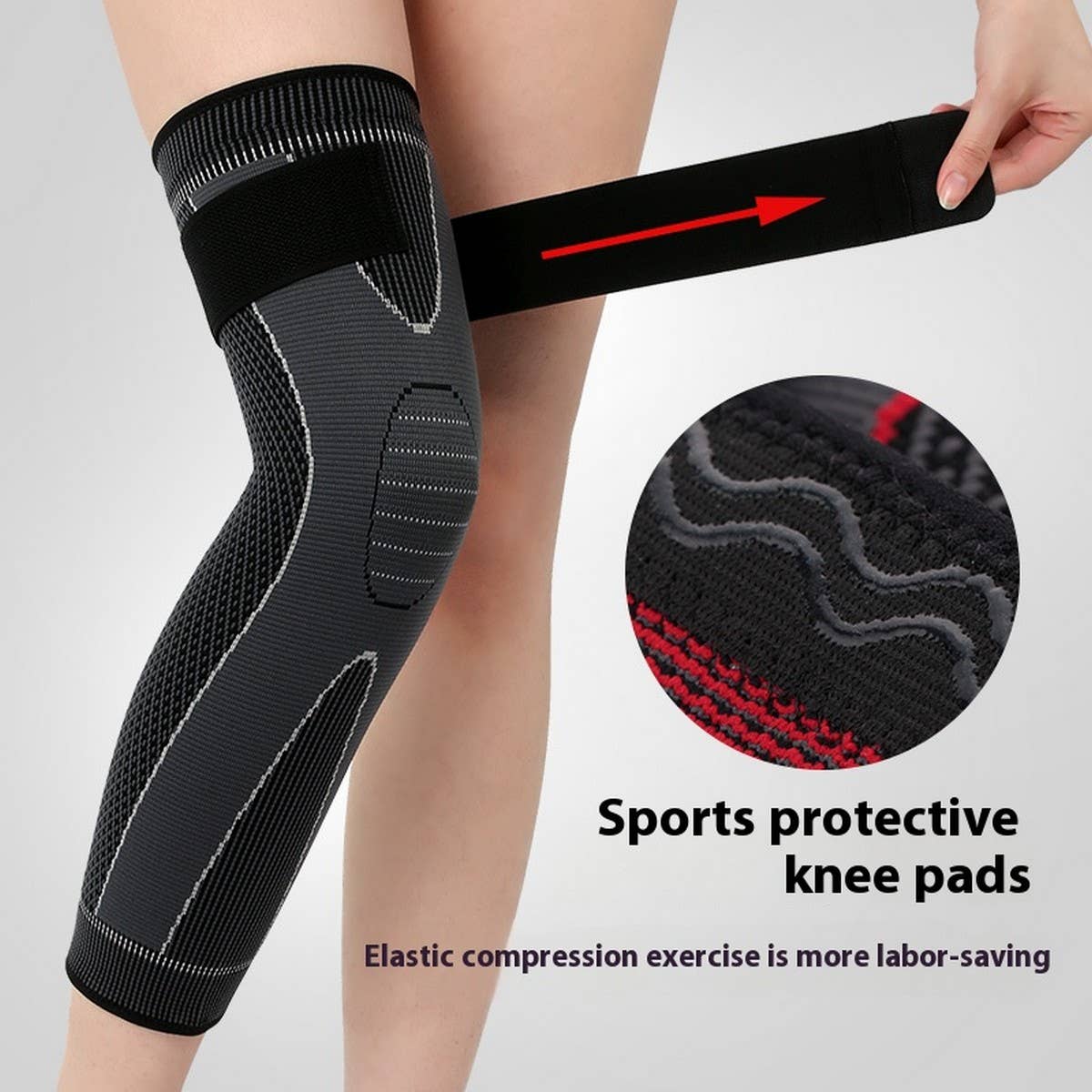 Knit Knee Sleeve with Strap for Outdoor Sports