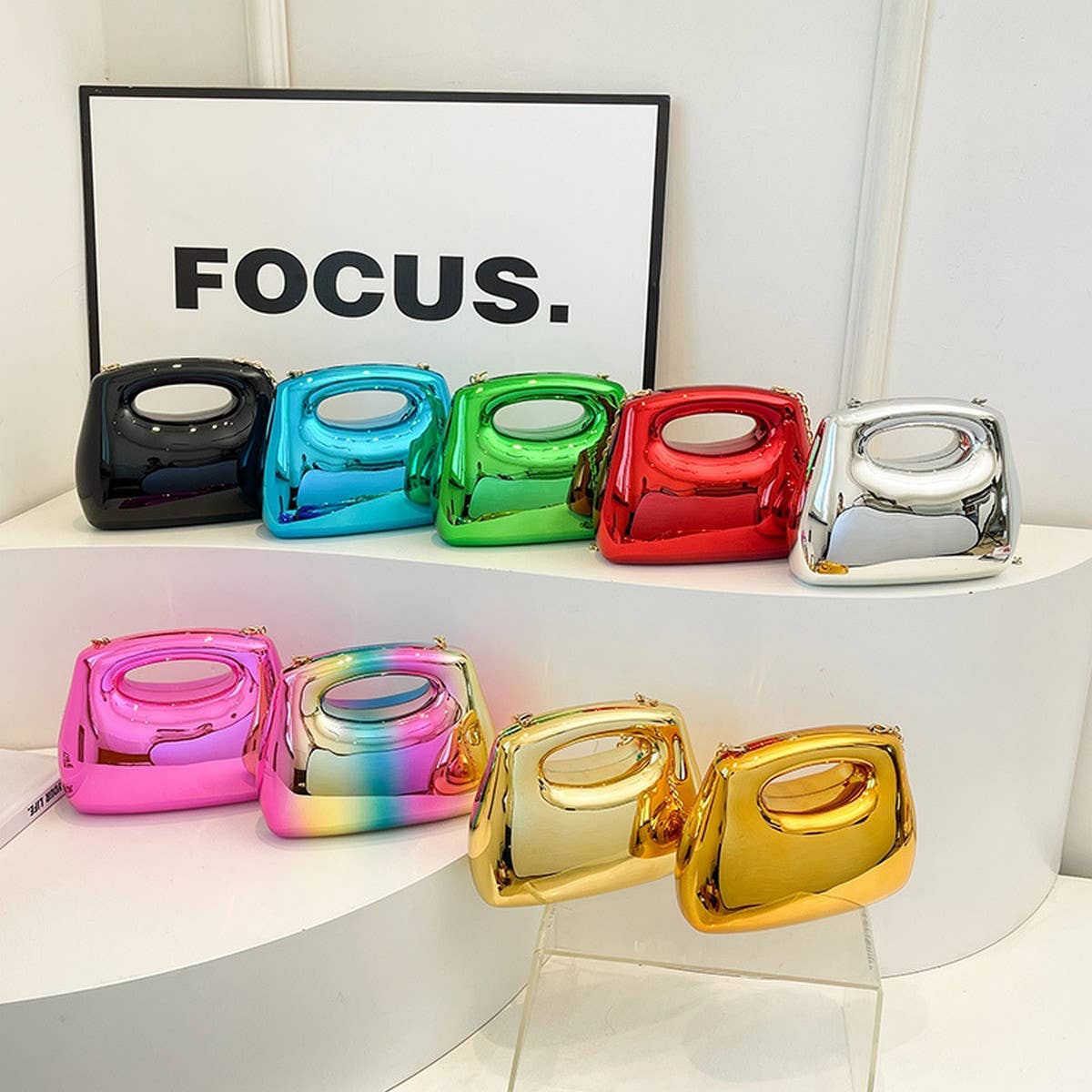 BRIGHT AND MINIMALIST CLUTCH BAG SHOULDER BAG_CWAB3240