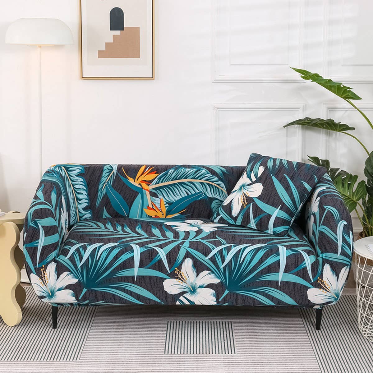 Stretch Sofa Cover, Solid Print, All-in-One Fit_CWMM8309