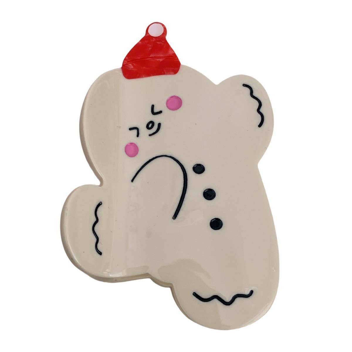 CWAHA07716_CHRISTMAS GINGERBREAD BEAR CLAW HAIR CLIP