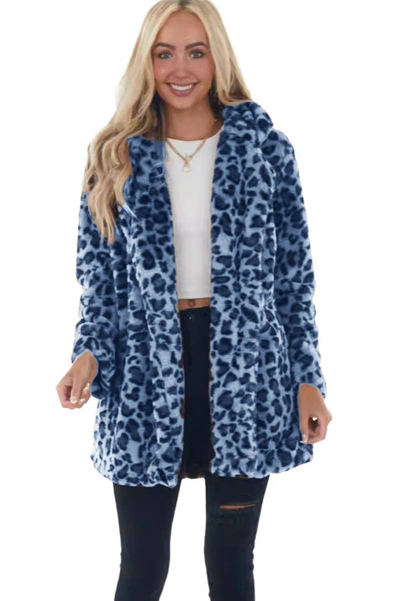 CWOCO00205_CASUAL LOOSE LEOPARD FAUX FUR COAT