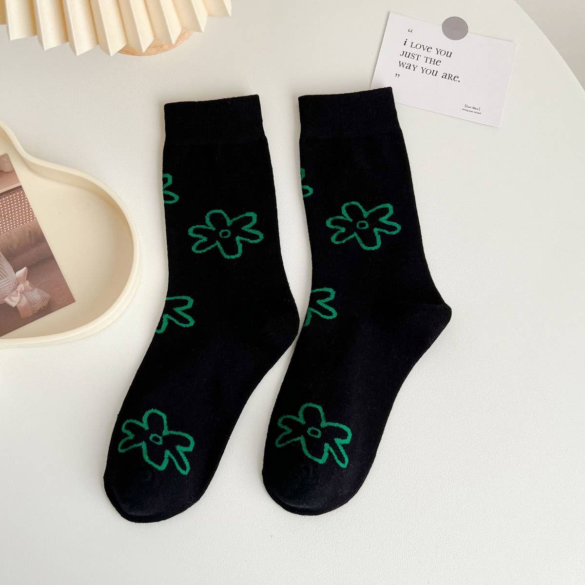 NEW COTTON ALL-MATCH EMBROIDERED LOVE HEART SOCKS