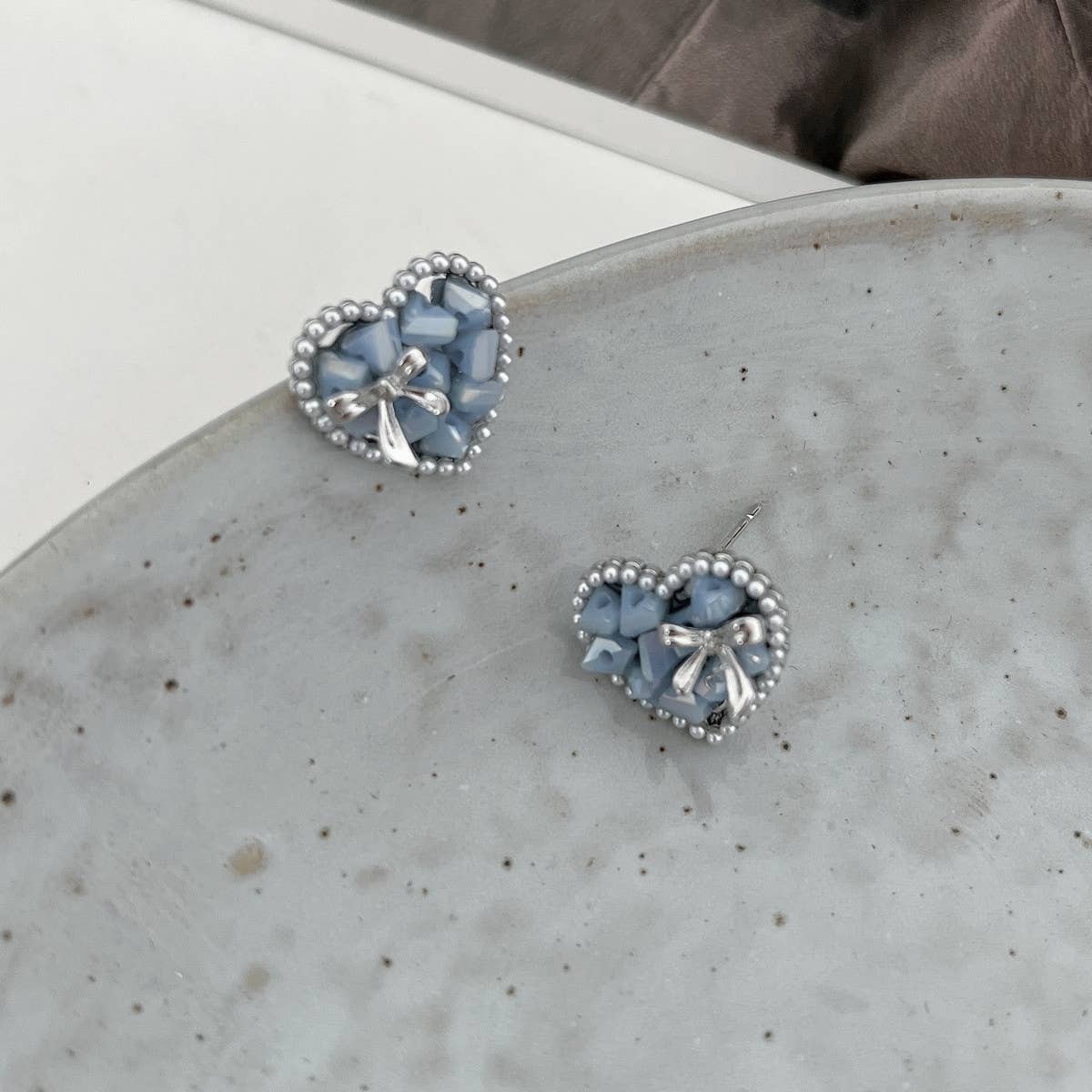 LOVE COLORED CRYSTAL BOW EARRINGS