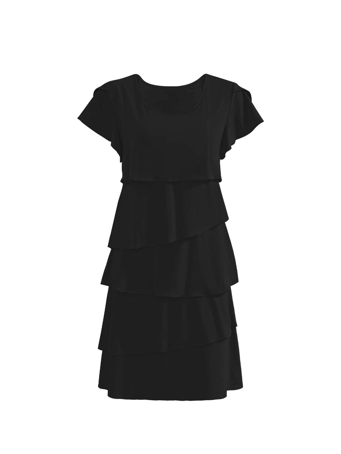 Temperament loose round neck flying sleeve dress