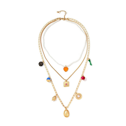 WOMEN'S VINTAGE EVIL EYE NECKLACE AND EARRINGS SET