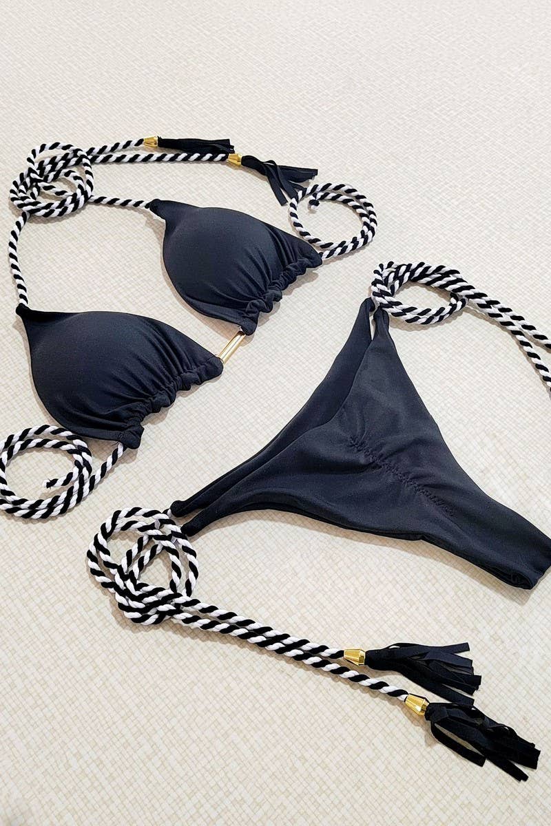 CWMW0900_DOUBLE-SIDED CONTRAST COLOR BEACH BIKINI SWIMSUIT