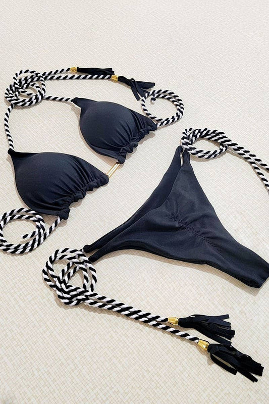 CWMW0900_DOUBLE-SIDED CONTRAST COLOR BEACH BIKINI SWIMSUIT