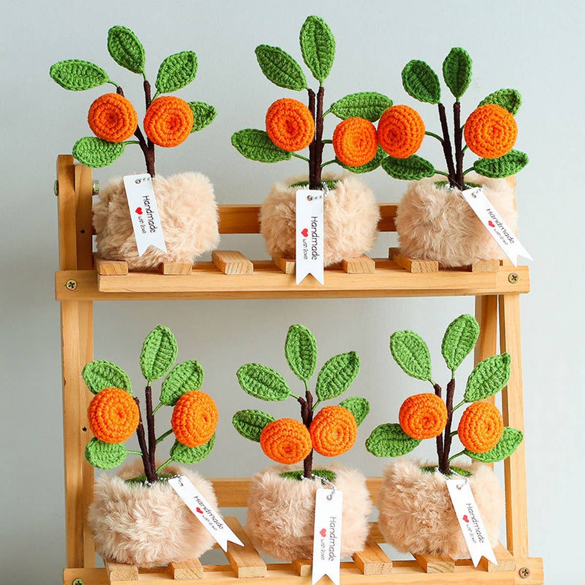 CWMM9279_HAND-CROCHETED GOOD LUCK ORANGE POTTED PLANT