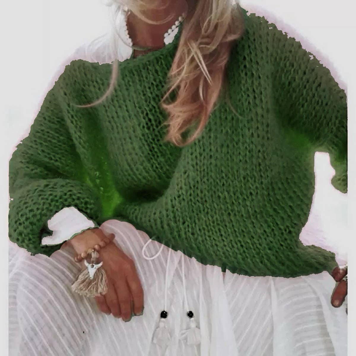 Women's Faux Mohair Knit Sweater Fall/Winter
