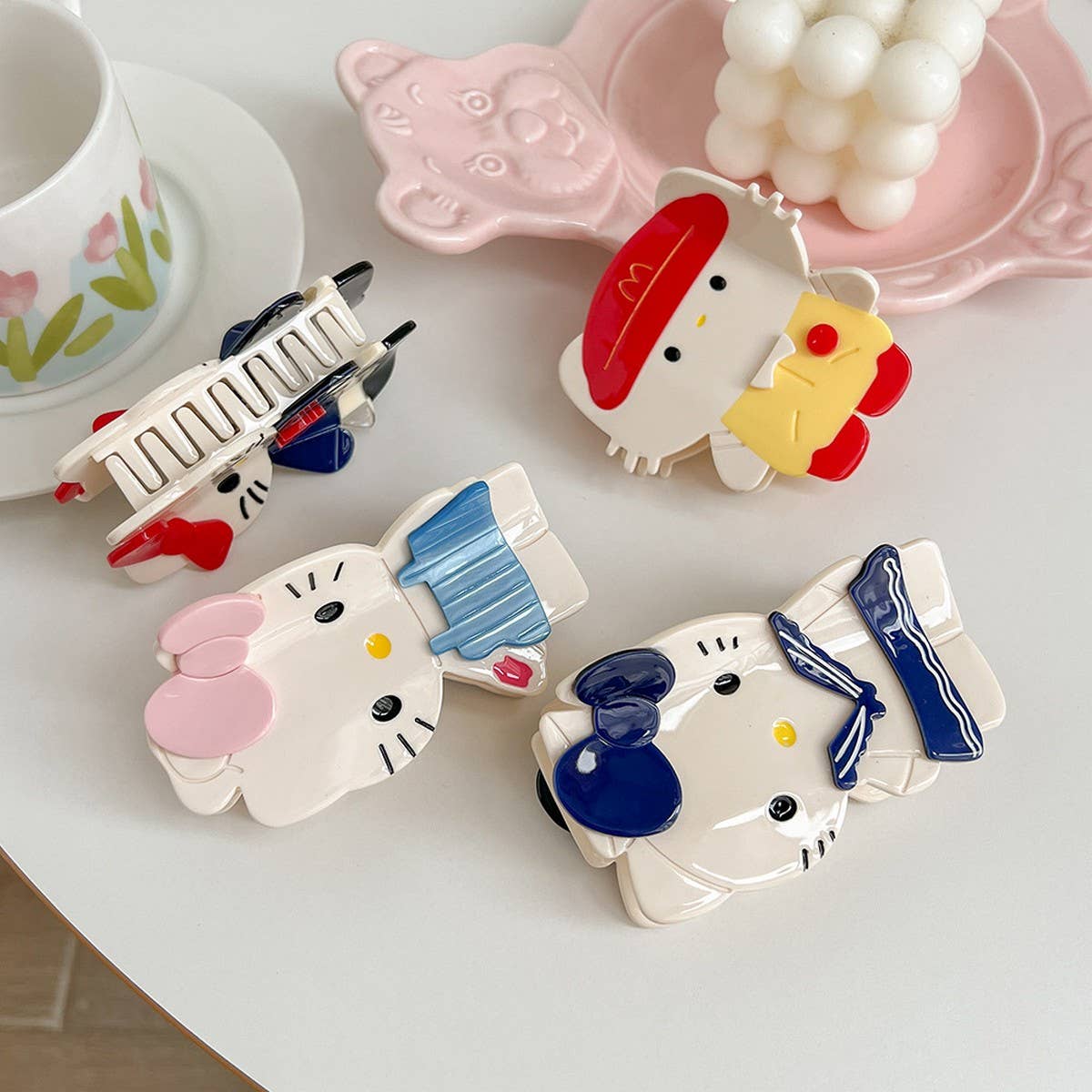 Cute cartoon cat hair claw acetate hairpin