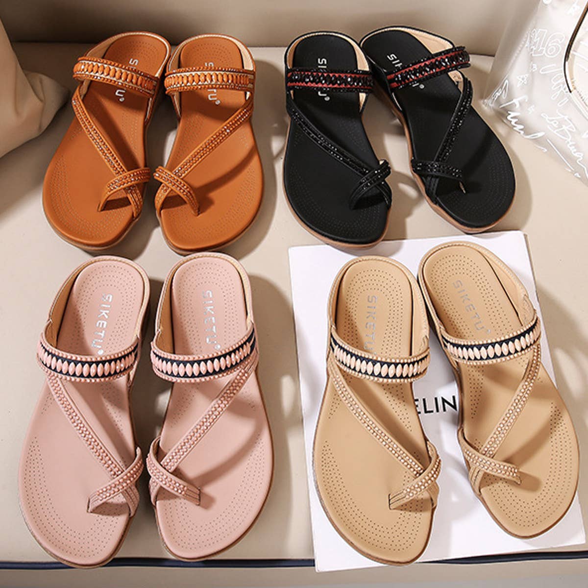 CROSS STRAP COMFORTABLE CASUAL SANDALS SLIPPERS