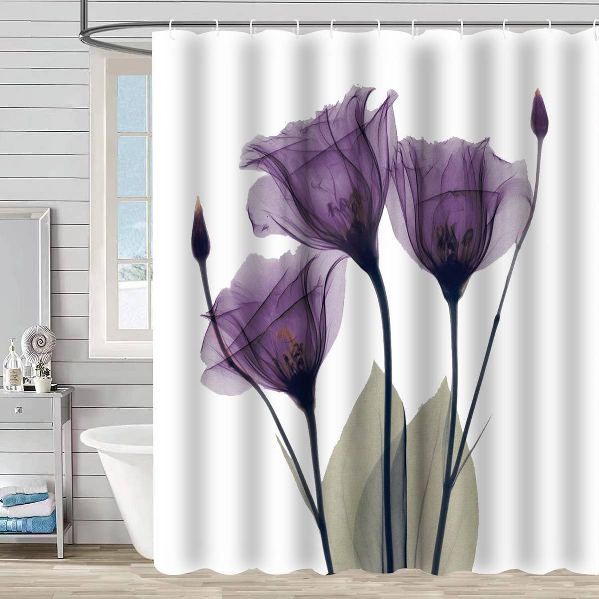 FLOWER BATHROOM ISOLATION SHOWER CURTAIN