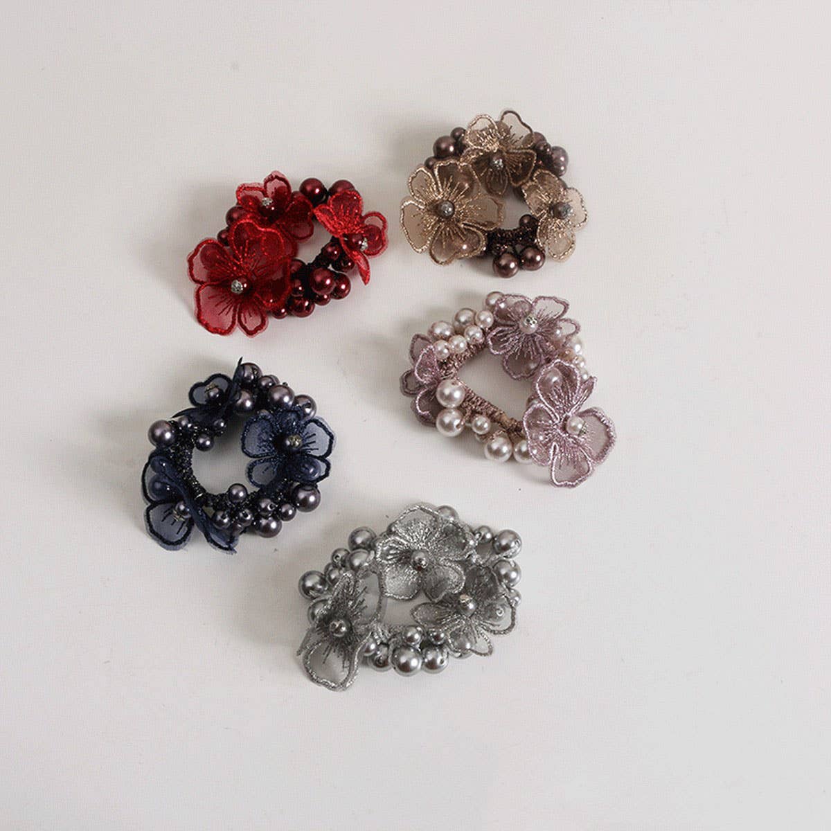 Boho Pearl Flower Hair Tie Elegant Fairy Style_CWAHA6781