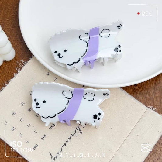 CUTE BICHON FRISE DOG HAIR CLIP