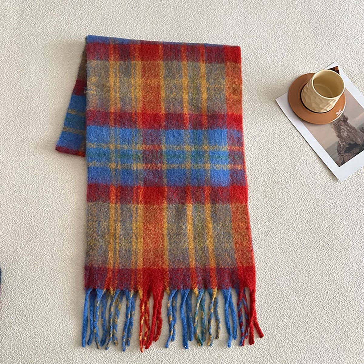 30% Wool Blend Plaid Scarf - Designer Winter Style_CWASC2370